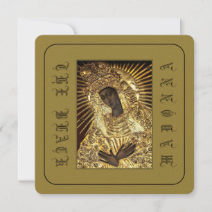 BLACK MADONNA CATHOLIC PRAYER-KORT INBJUDNINGAR