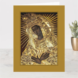 BLACK MADONNA i Golden Riza Oklad Revetment Kort