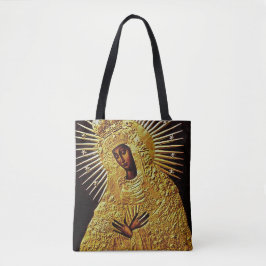 Black Madonna i Guld Fine Art Fabric Bag Tygkasse