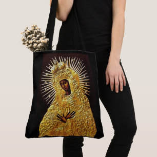 Black Madonna i Prayer.. Poster Tygkasse