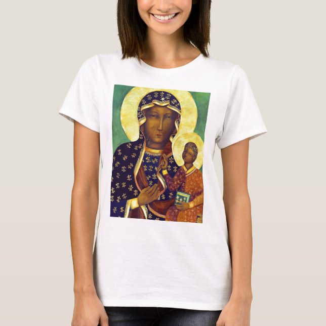 Black Madonna Icon Polen T Shirt (Framsida)