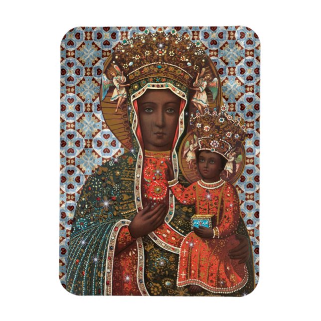 Black Madonna och Child Magnet (Vertikal)