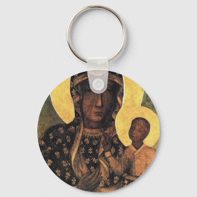Black Madonna Polen Vår Dam i Czestochowa-utskrift Nyckelring (Framsida)