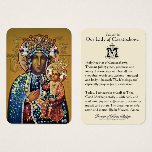 Black Madonna Virgin Mary Catholböyer Visitkort (Framsida & baksida)