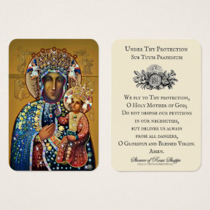 Black Madonna Virgin Mary Catholdest Prayer Visitkort