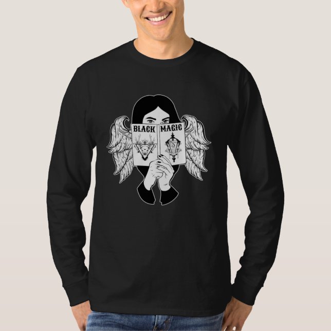 BLACK MAGIC Girls Emo Deer Lantern Goth Heavy Meta T Shirt (Framsida)
