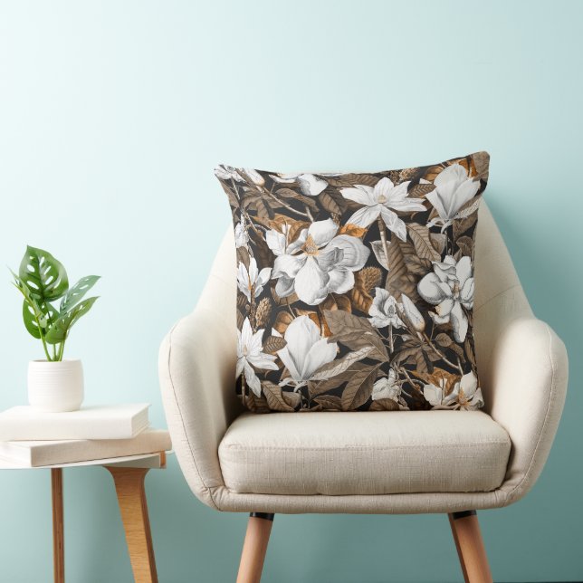 Black Magnolia Grandiflora Kudde (Stol)