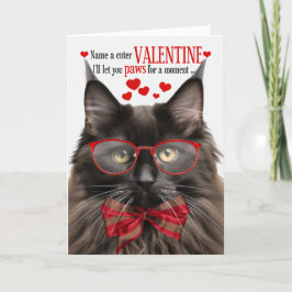 Black Maine Coon Cat Kattdjur Humor Alla hjärtans  Helgkort
