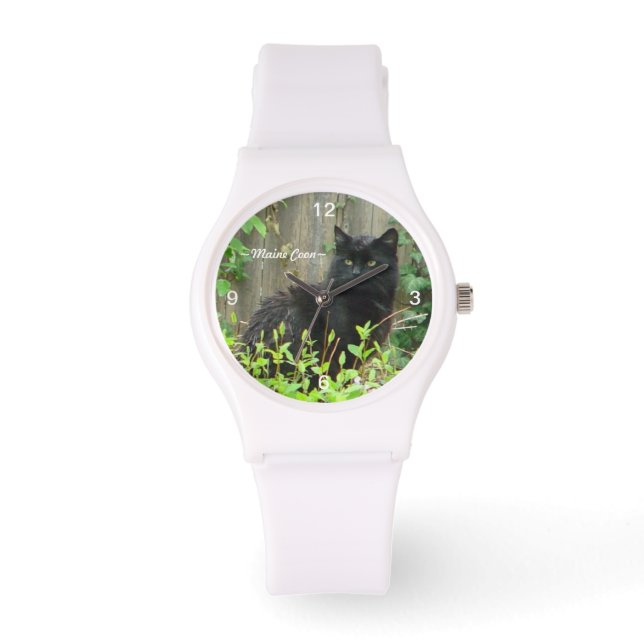 Black Maine Coon Cat Watch Armbandsur (Framsida)