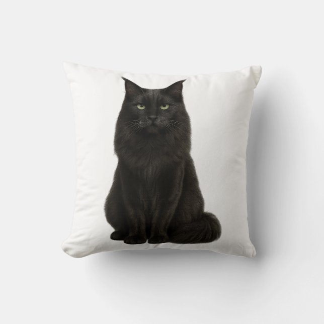 Black Maine Coon Pillow Kudde (Framsida)