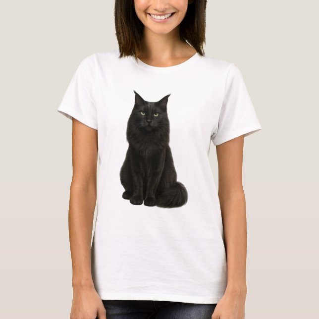 Black Maine Coon T-Shirt (Framsida)