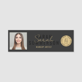 Black Makeup Artist Beauty Salon Employee ID Namnbricka