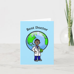 Black Male Doktor-hälsningskort Kort