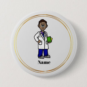 Black Male Doktor Namn Button Knapp