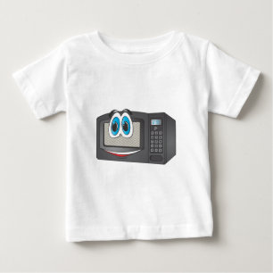 Black Male Tecknad Microwave Tee Shirt