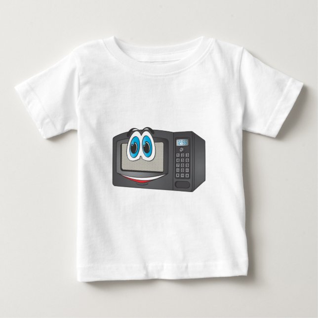 Black Male Tecknad Microwave Tee Shirt (Framsida)