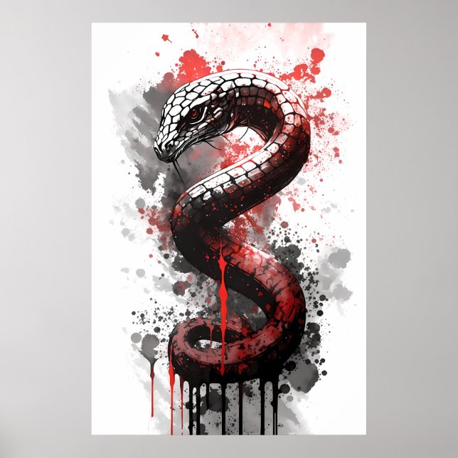 Black Mamba Bläck Painting Poster (Framsidan)