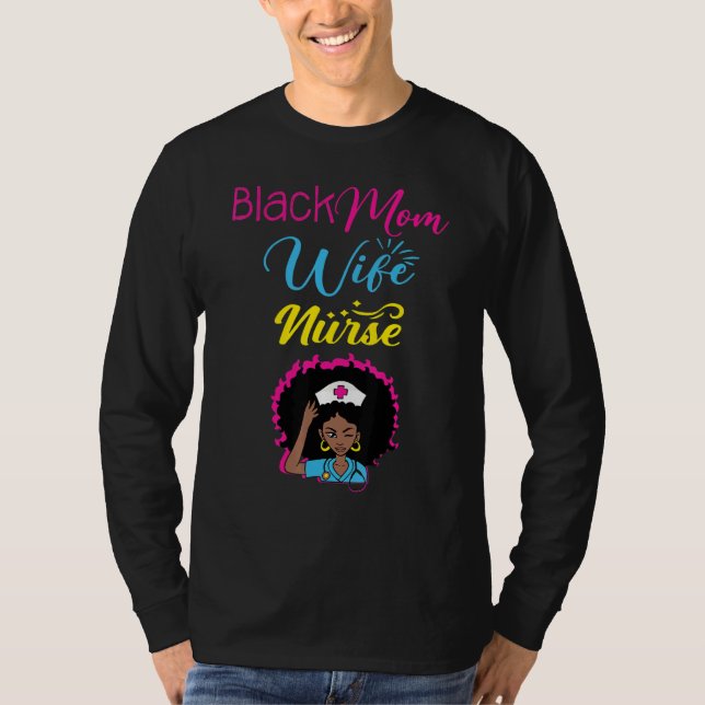 Black Mamma Makfe Nurse Cute Nurses Day Rn Lpn Nur T Shirt (Framsida)