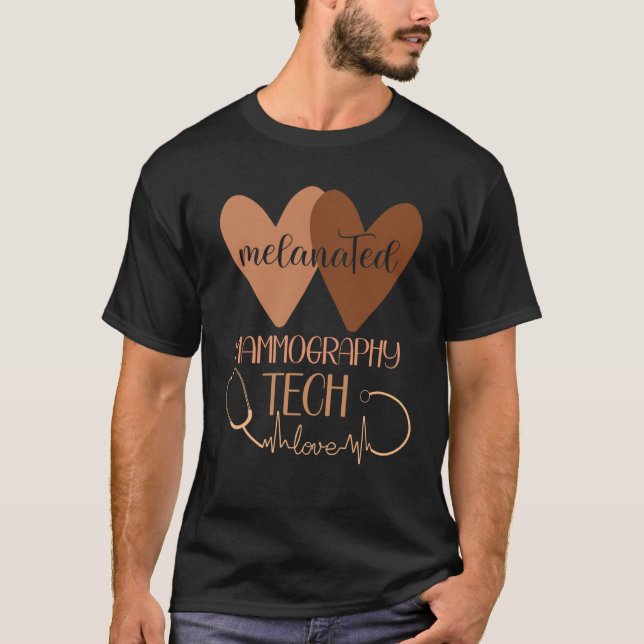 Black Mammography Tech Melanated Black History Mam T Shirt (Framsida)
