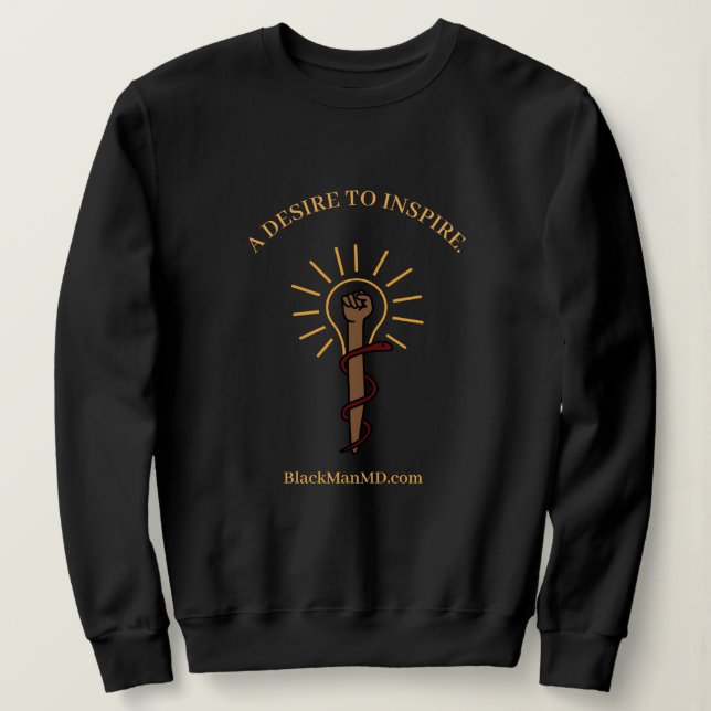 Black Man, M.D. Unisex Black Sweatshirt T Shirt (Design framsida)