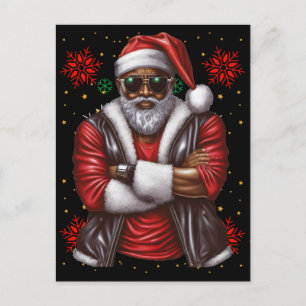 Black Man Melanin jul Jultomten Ugly Julafton Helg Vykort