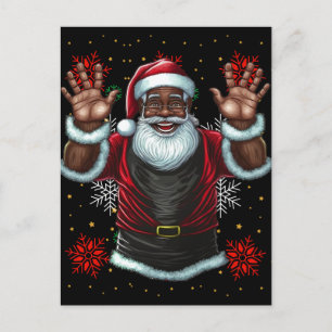 Black Man Melanin jul Jultomten Ugly Julafton Helg Vykort