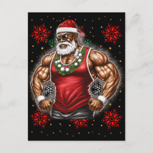 Black Man Melanin jul Jultomten Ugly Julafton Helg Vykort