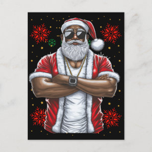 Black Man Melanin jul Jultomten Ugly Julafton Vykort