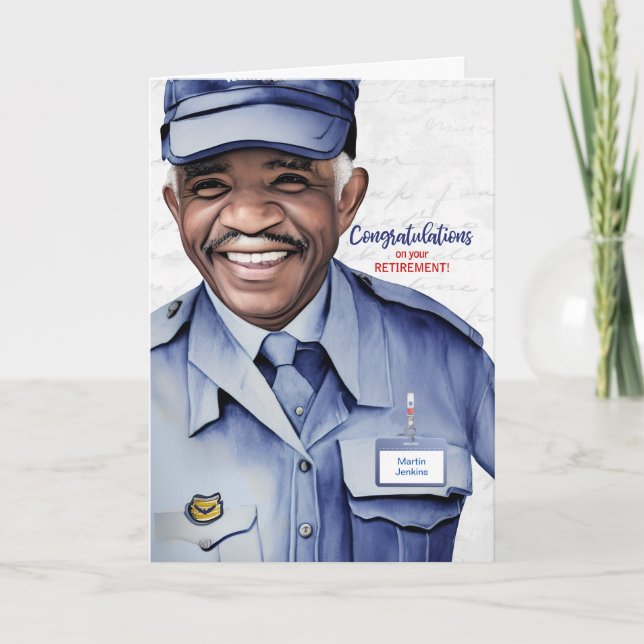 Black Man Postal Mail Carrier Pension Kort (Framsida)