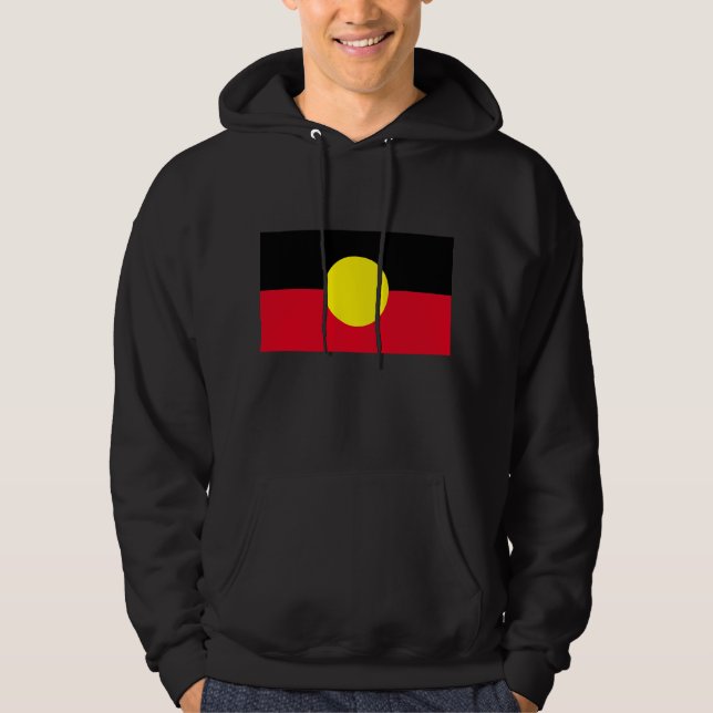 Black manar Aboriginal flagga hoodie (Framsida)