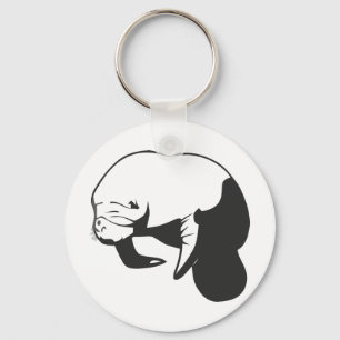 Black Manatee Nyckelring