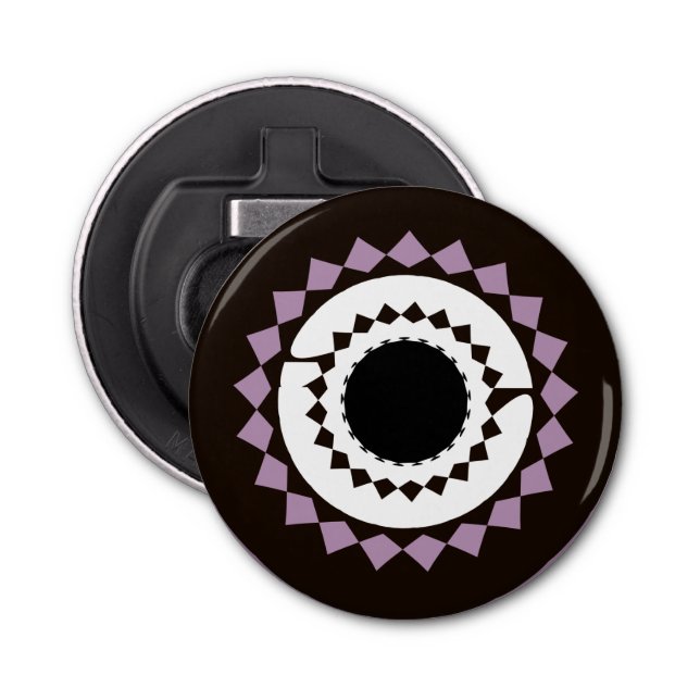 Black Mandala Flaska Open Magnet Flasköppnare (Framsidan)