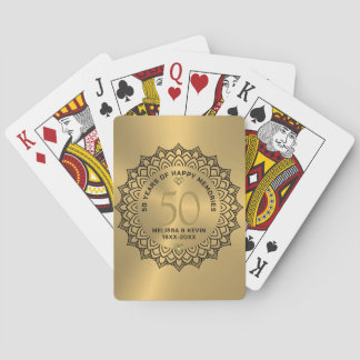Black Mandala på 50:e Bröllop-årsdagen i guld Casinokort