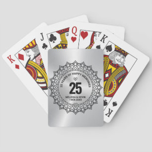 Black Mandala på Silver 25:e Bröllop-årsdagen Casinokort