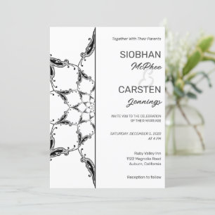 Black Mandala Wedding-inbjudan Inbjudningar