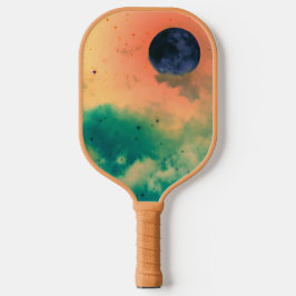 BLACK MÅNE AND GRÖNT CLOUUDS PICKLEBALL PADDLE