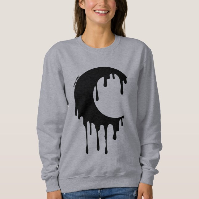 Black Måne Silhouette-droppning i gotiic Witch T Shirt (Framsida)