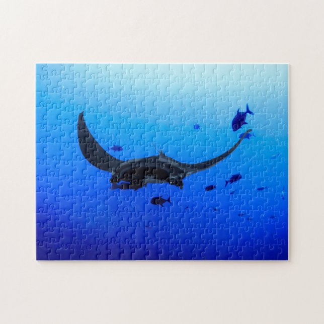 Black Manta Sting Ray Photo Puzzle Pussel (Horisontell)