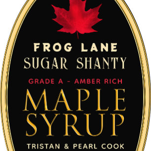 Black Maple Syrup med Red Löv och Gräns Ovalt Klistermärke