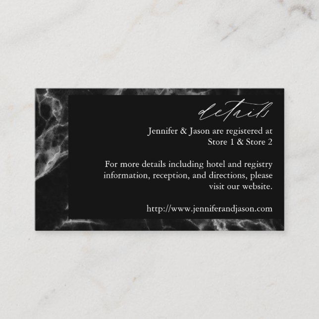 Black Marble 2 Detaljer Bifogad Kort (Framsida)