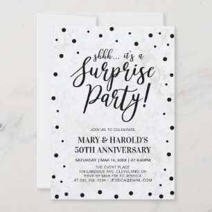 Black & Marble 50-års överraskningsjubileum för Inbjudningar