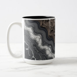Black Marble Abstract Coffee Mug – Modern mug Två-Tonad Mugg