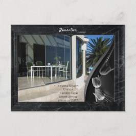 Black Marble Abstrakt Tulips Vykort