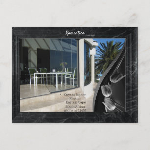 Black Marble Abstrakt Tulips Vykort