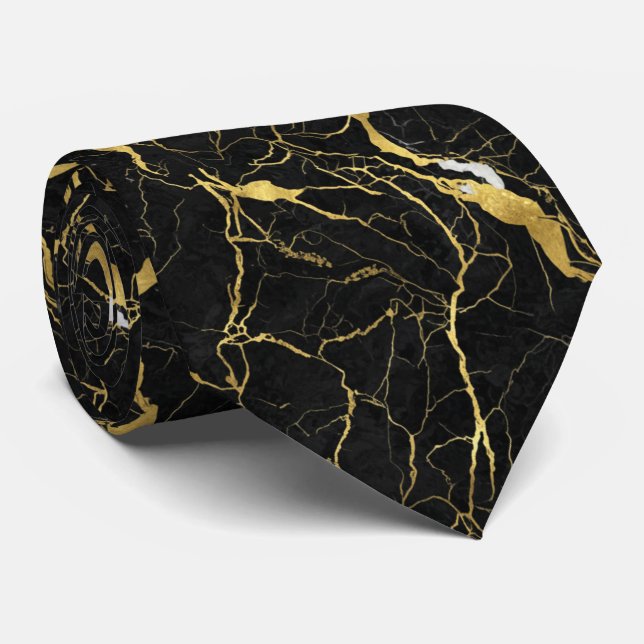 Black Marble and Gold Veins Elegant Pattern Slips (Rullad)