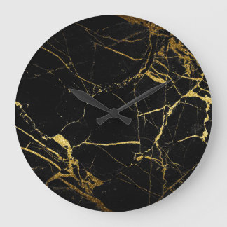 Black Marble Clock Stor Klocka