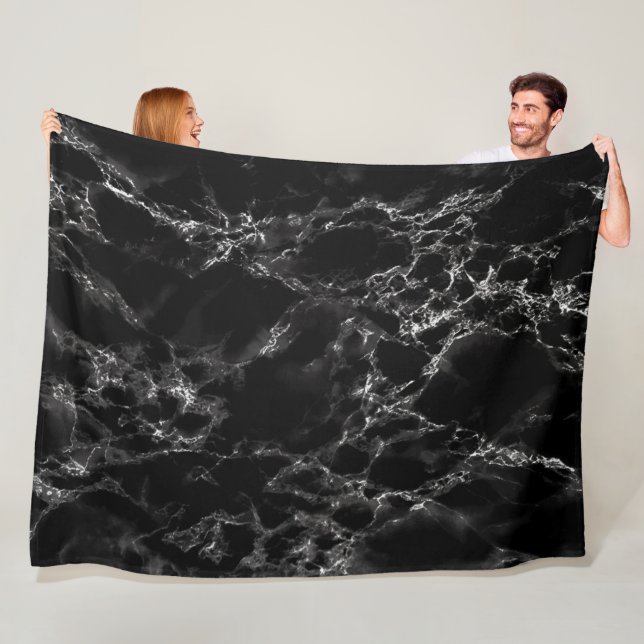 Black Marble Fleece Blanket (På plats)