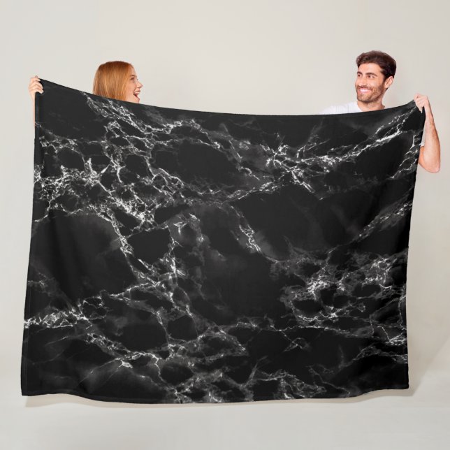 Black Marble Fleece Blanket Modern Design (På plats)