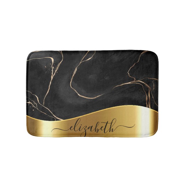Black Marble Golden Foil Badrumsmatta (Framsidan)