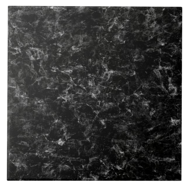 Black Marble Granite Faux Ceramic Tile Kakelplatta (Framsidan)